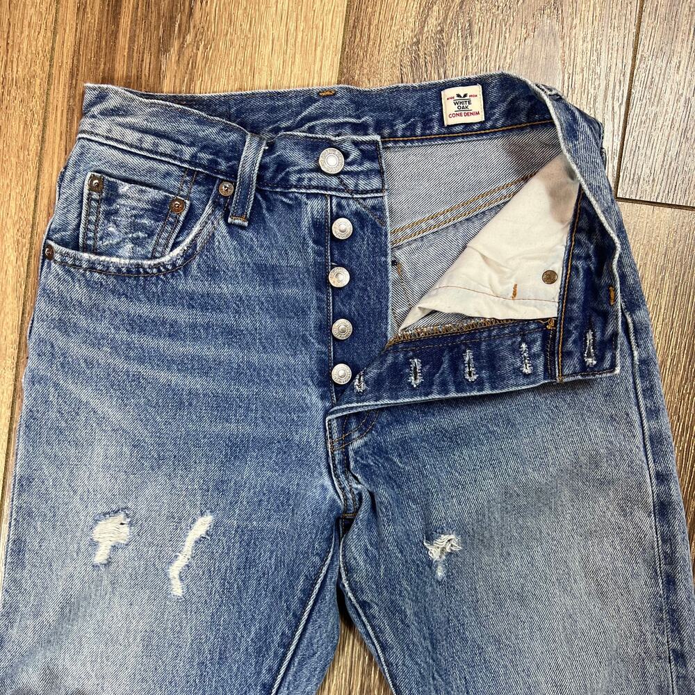 Levi's 501s Skinny white oak cone denim Jeans Selvedge - Picture 6 of 11